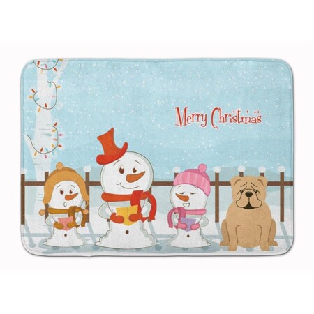 Carolines Treasures Merry Christmas English Bulldog Fawn Machine Washable Memory Foam Mat BB2455RUG
